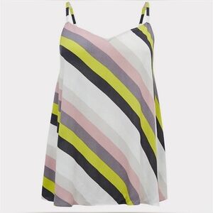TORRID Multi Stripe Crinkle Gauze Swing Cami Size 0